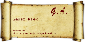 Gausz Alex névjegykártya